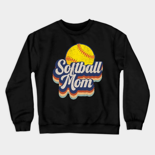 Softball Mom Retro Crewneck Sweatshirt by mintipap